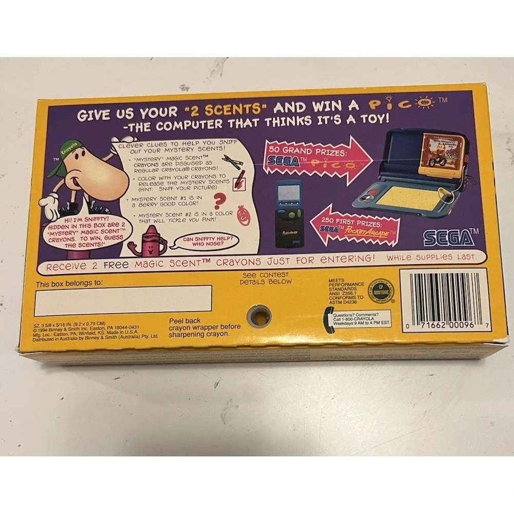 Crayola Vintage 1994 96ct Crayons with Built-in Sharpener Binney & Smith USA